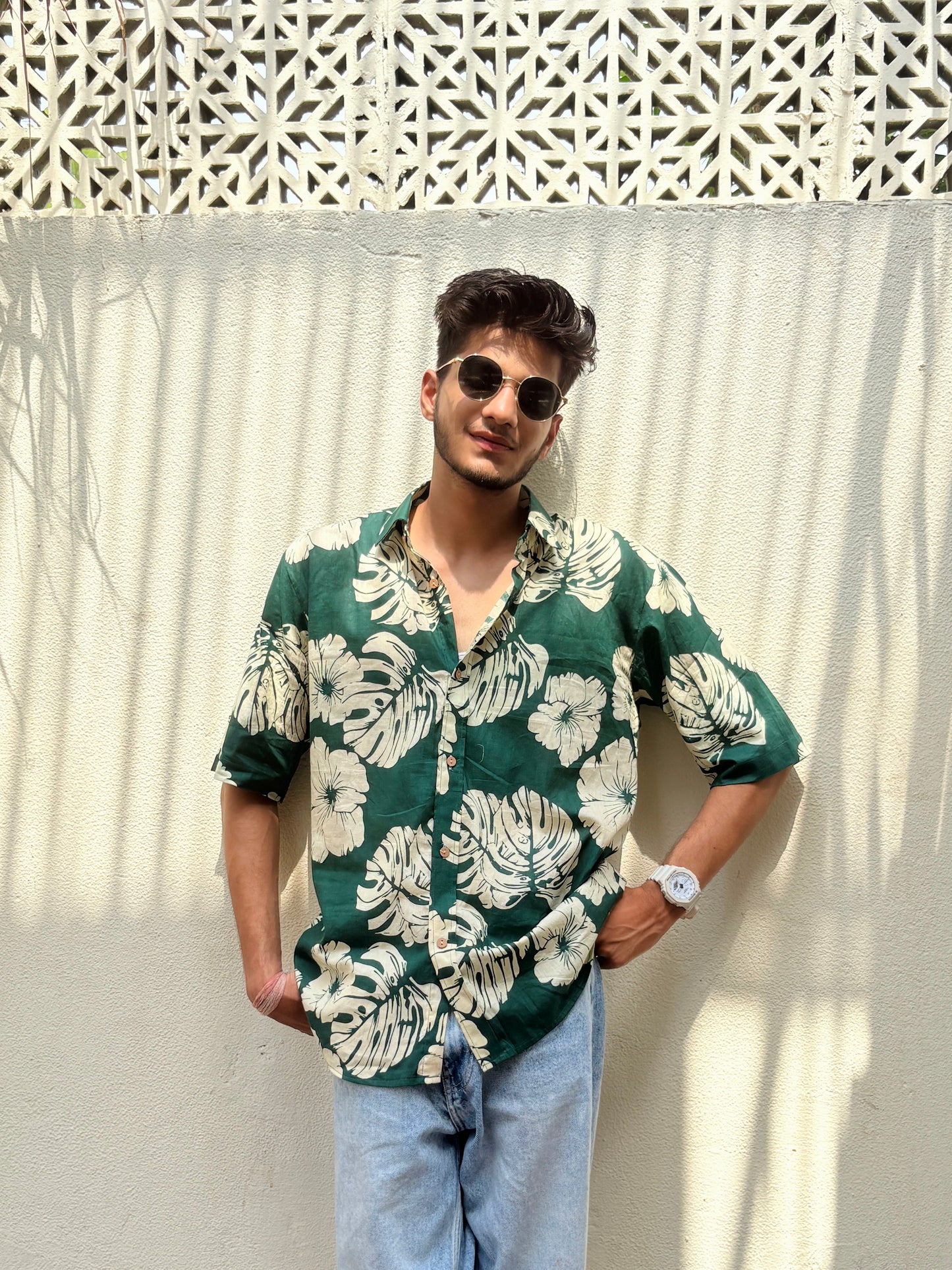 The Rama Leaf Oversize Green Shirt