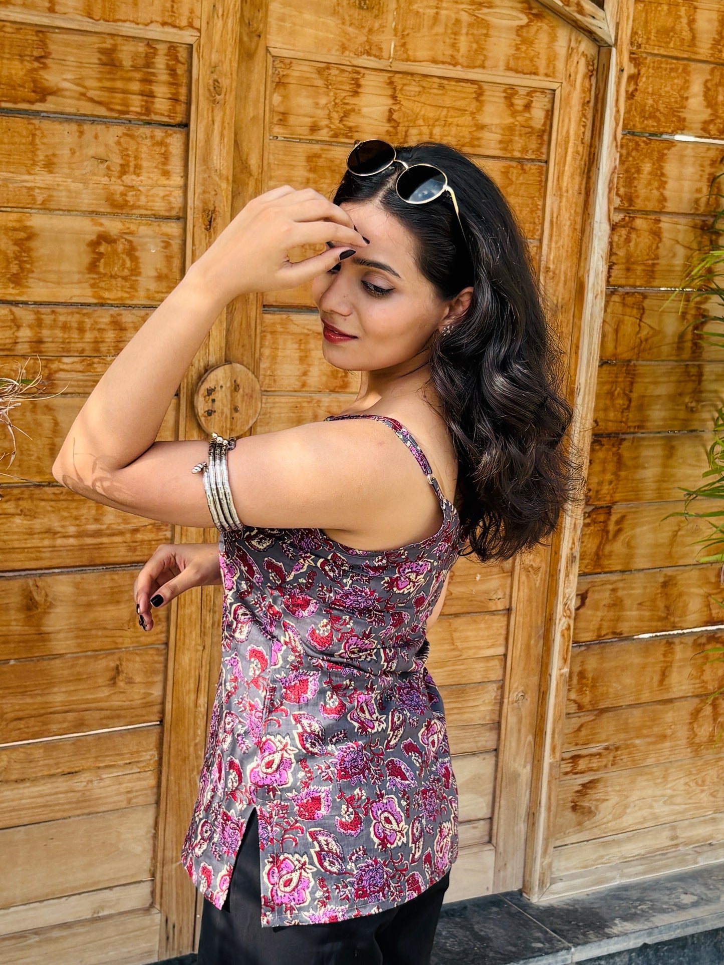 Rasrang - V neck Strap Kurti