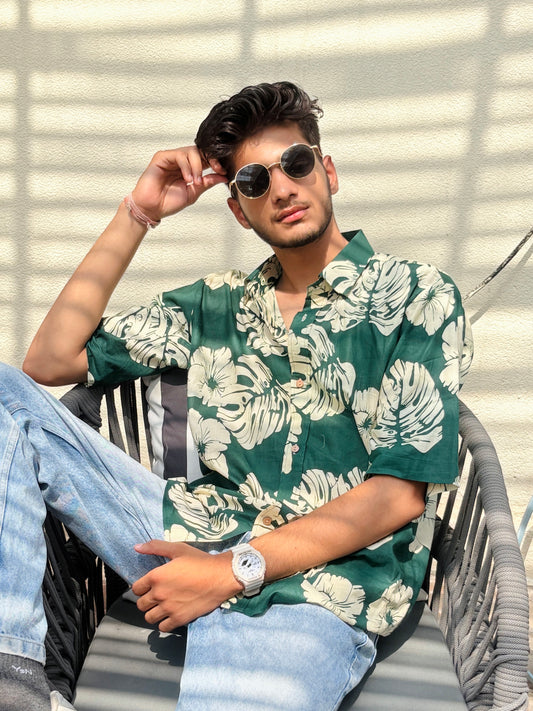 The Rama Leaf Oversize Green Shirt