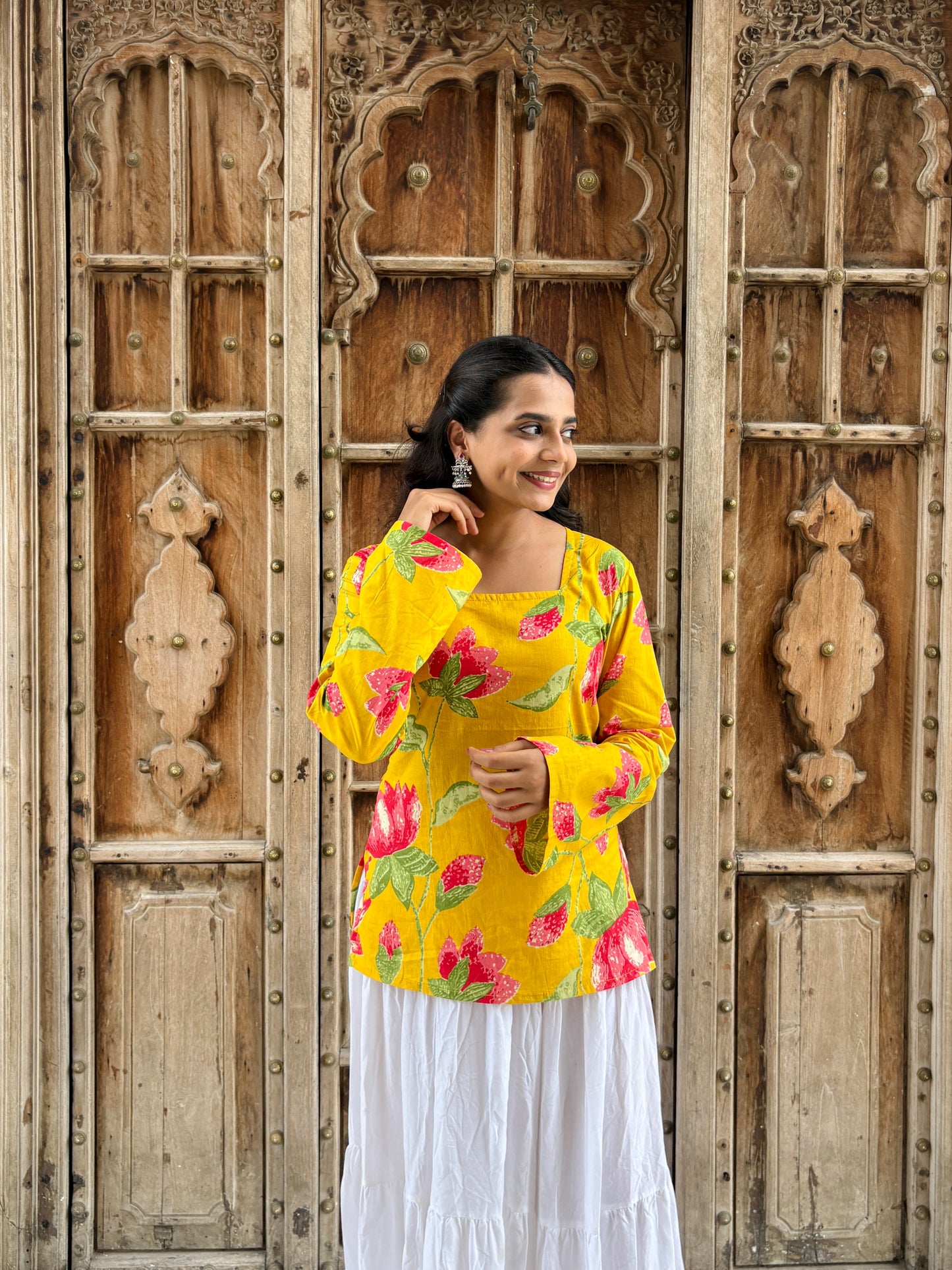 Preet Bell Sleeve Square Neck Kurti