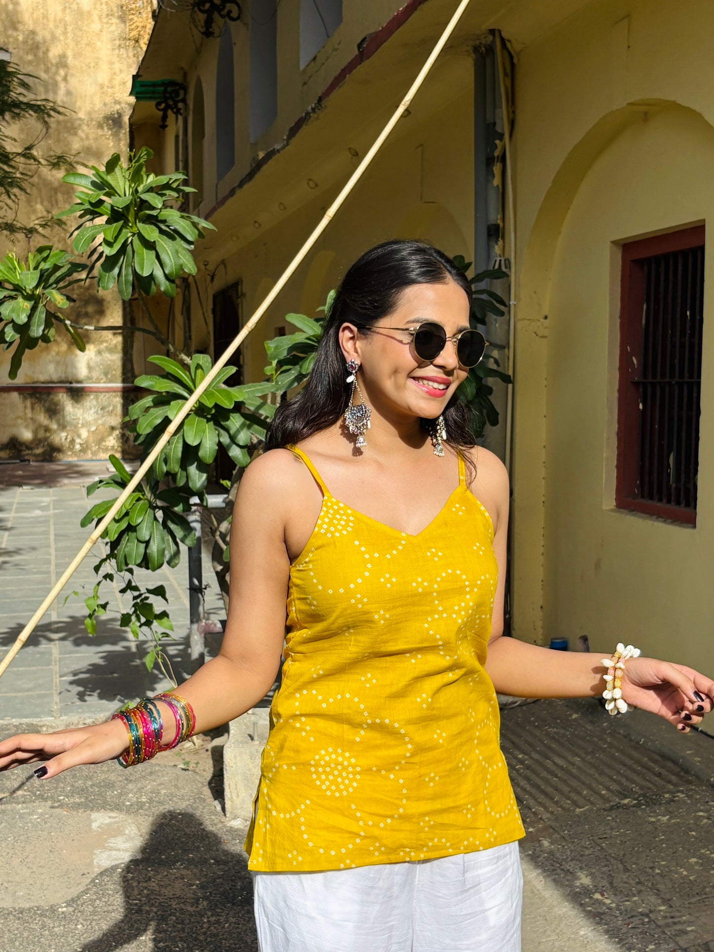 Phoolwari - V neck Strap Kurti
