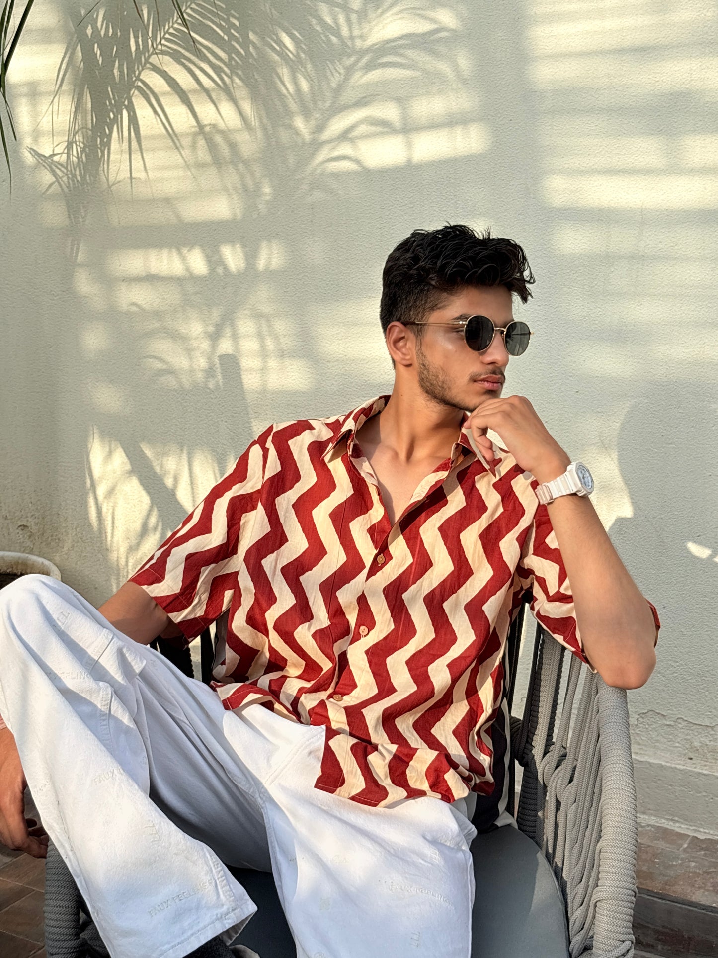 The Ruhaag oversize half sleeves shirt