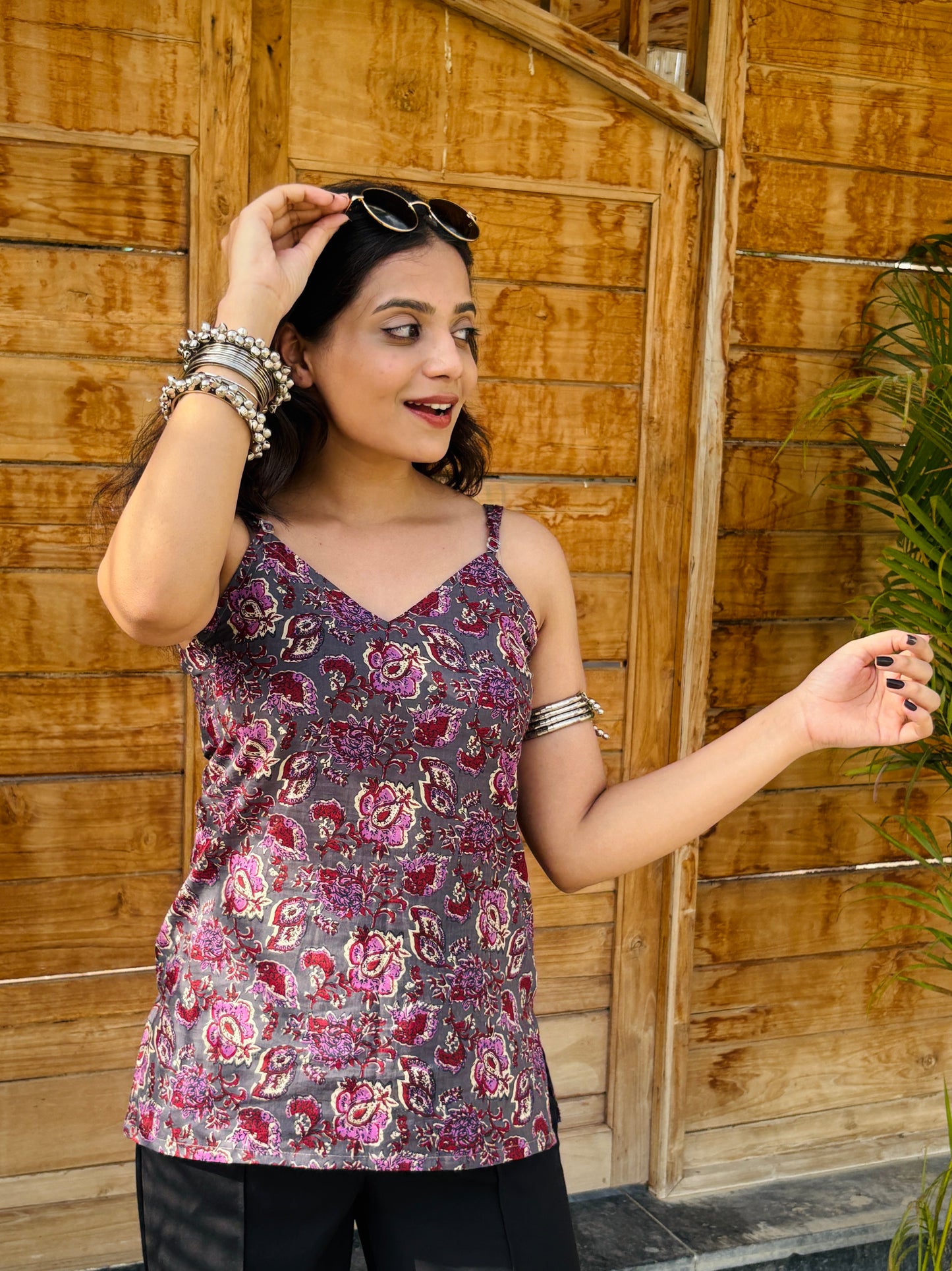 Rasrang - V neck Strap Kurti