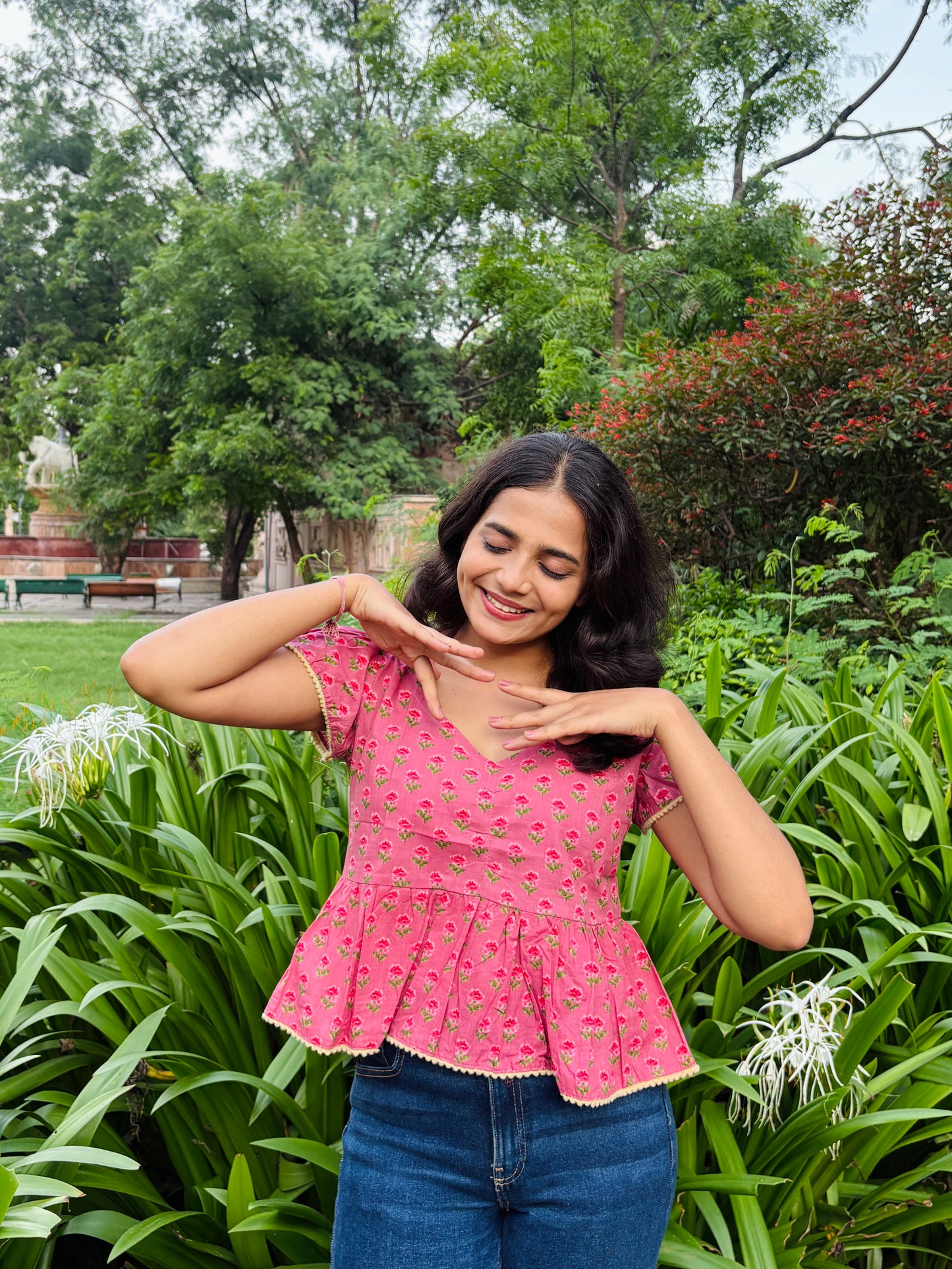 Ziva Pink Peplum Top