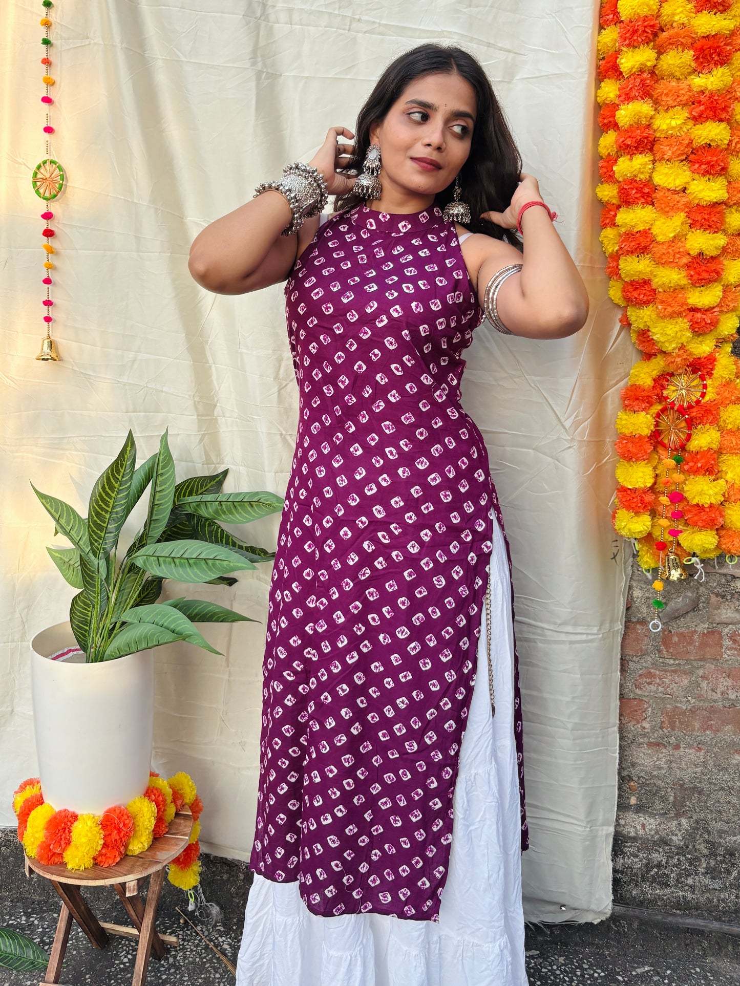 Zivra Halter Neck Kurti