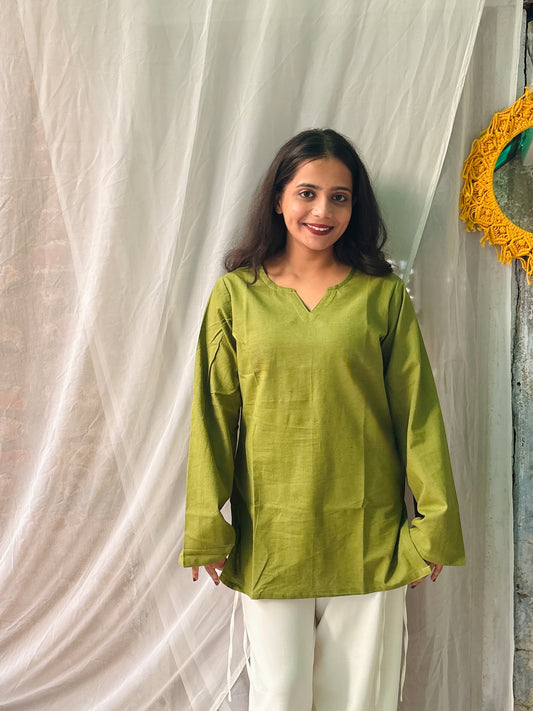 The Matcha Short V-neck Kurti