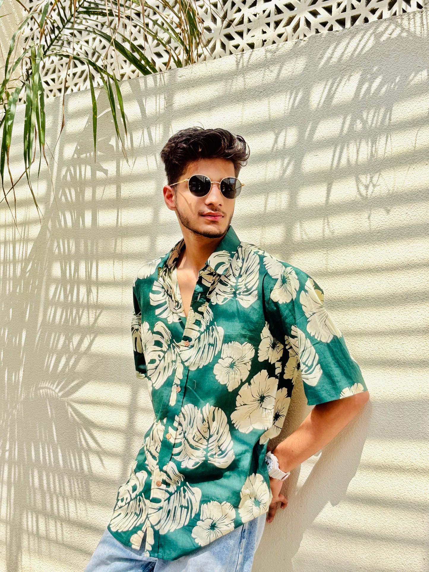The Rama Leaf Oversize Green Shirt