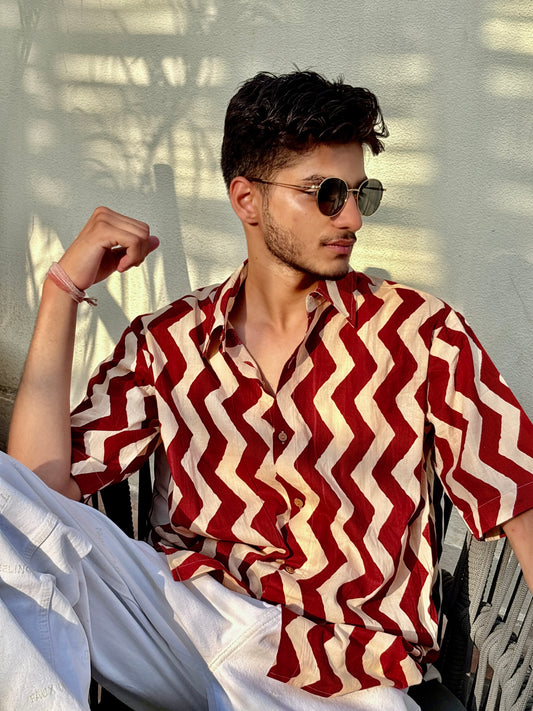 The Ruhaag oversize half sleeves shirt