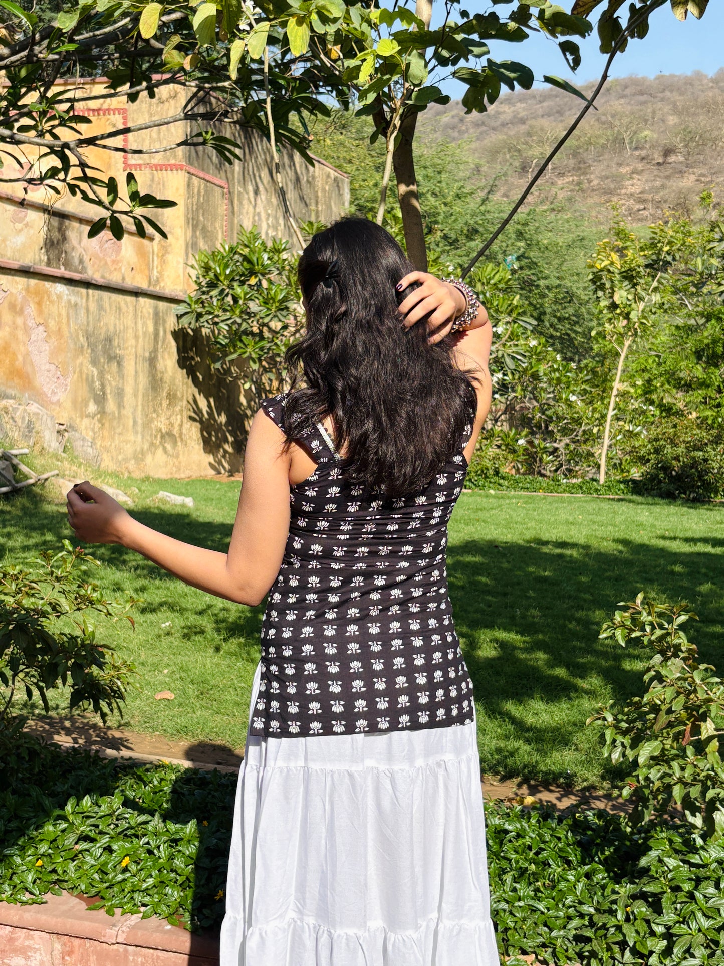 Kamli Kurti (Black & White ) -Midnight Lotus Tales