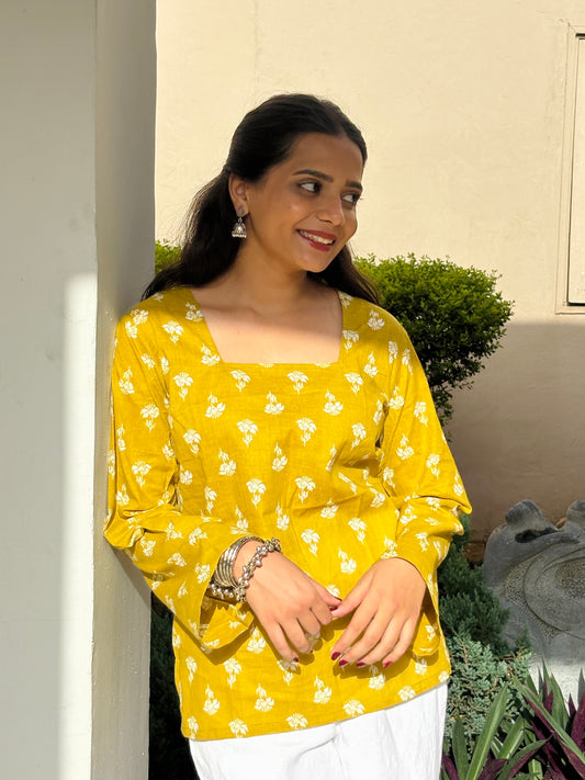 Basanti - Square neck Kurta