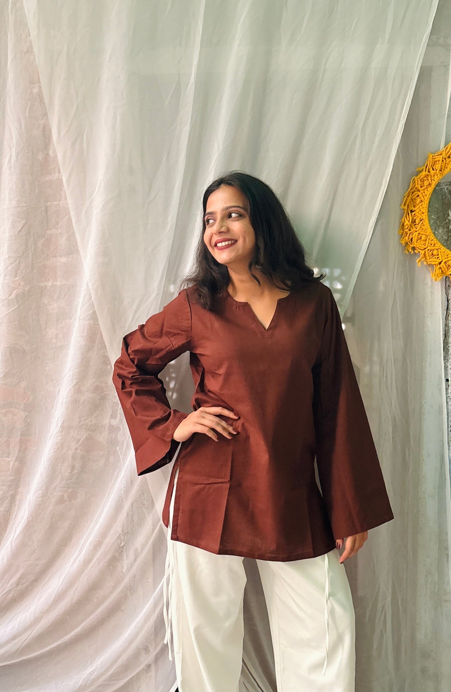 Cocoa Short V-neck Kurti