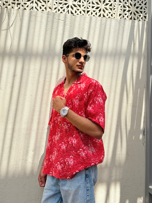 The  Cherry Red oversize shirt