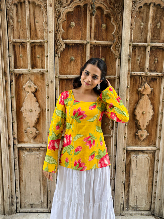 Preet Bell Sleeve Square Neck Kurti