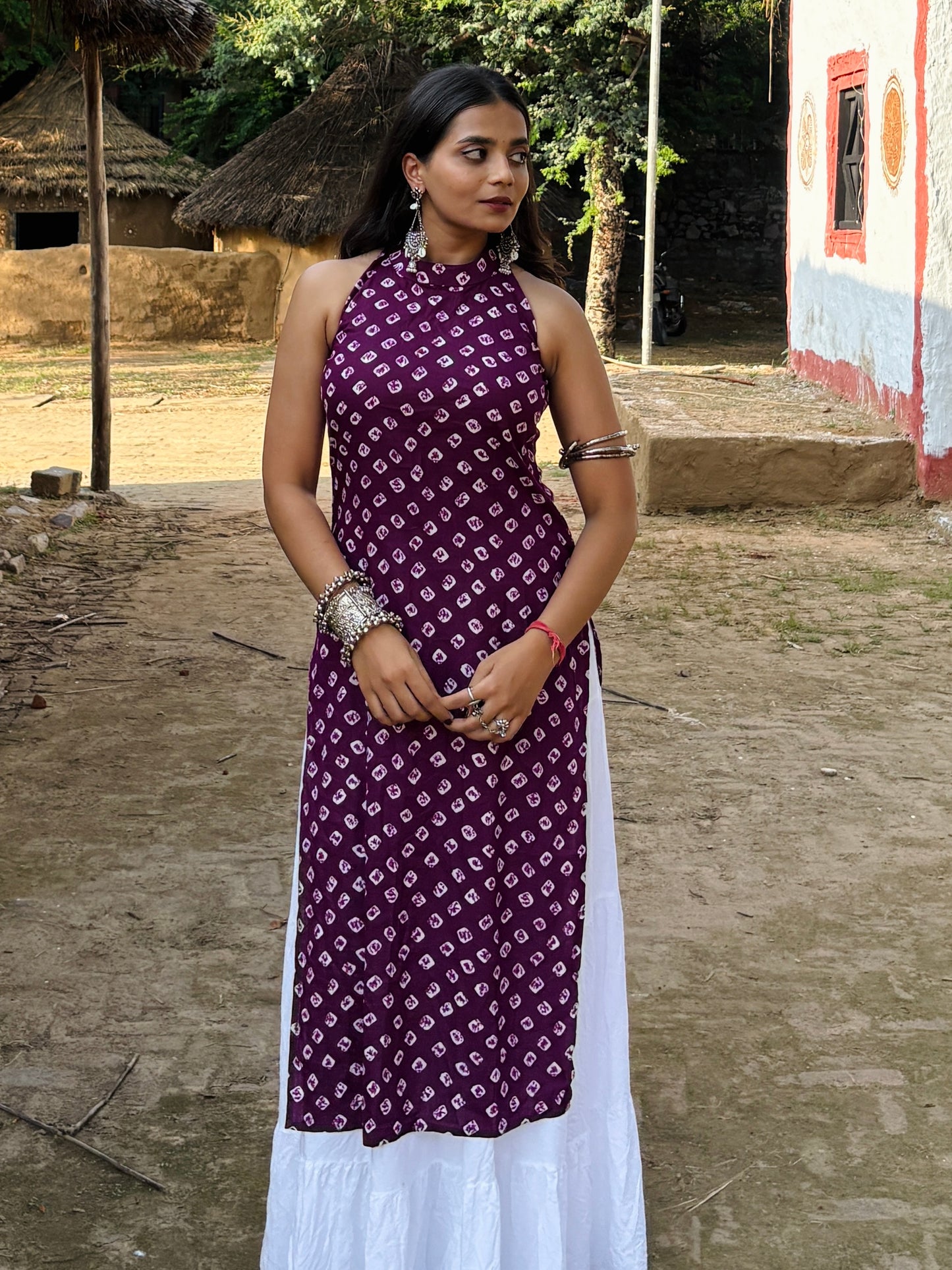 Zivra Halter Neck Kurti