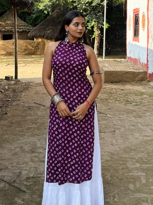 Zivra Halter Neck Kurti