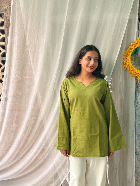 The Matcha Short V-neck Kurti