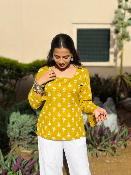 Basanti - Square neck Kurta