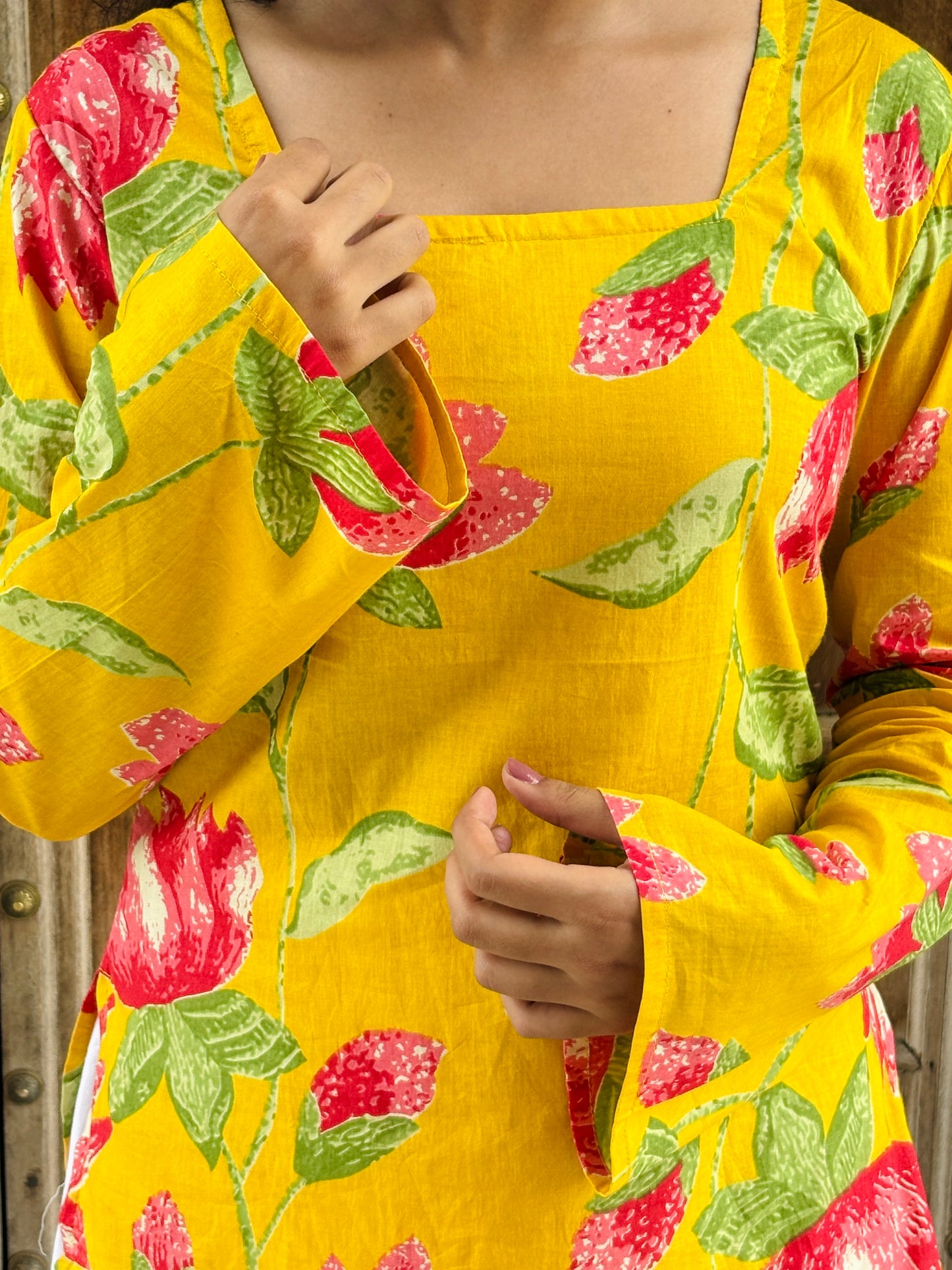 Preet Bell Sleeve Square Neck Kurti